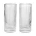 Ferm Living Ripple Highball Glasses - Set of 2 - Clear - Batten Home