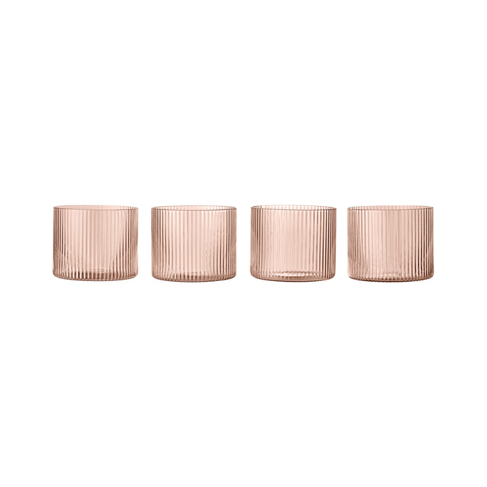 Ferm Living Ripple Low Glass Set Blush - Batten Home
