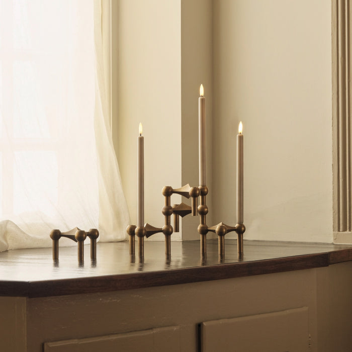 STOFF LED Taper Candle by Uyuni Lighting, Sand, Set of 2 - Batten Home