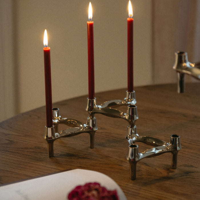 STOFF Nagel Candle, Bordeaux, Set of 12