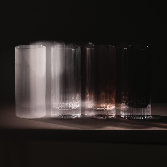 Ferm Living Ripple Highball Glasses - Set of 2 - Frosted - Batten Home