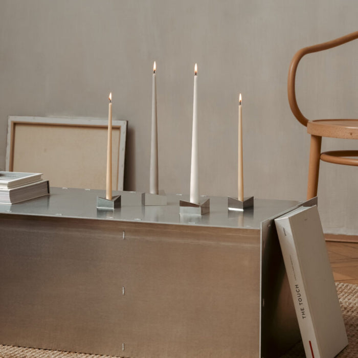STOFF Nagel Reflect Candle Holder, Large, Chrome - Batten Home
