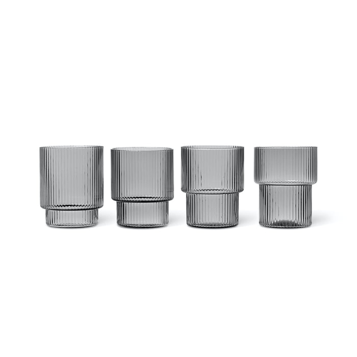 Ripple Glass Set in Smoked Grey - Batten Home