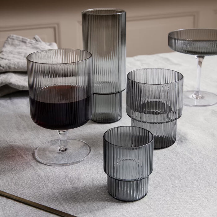 Ripple Glass Set in Smoked Grey - Batten Home