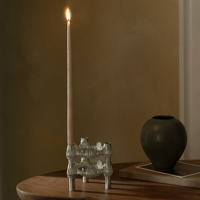 STOFF Nagel Quist Candle Holder, Brushed Chrome