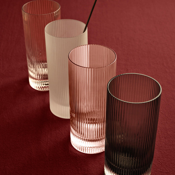 Ferm Living Ripple Highball Glasses - Set of 2 - Frosted - Batten Home