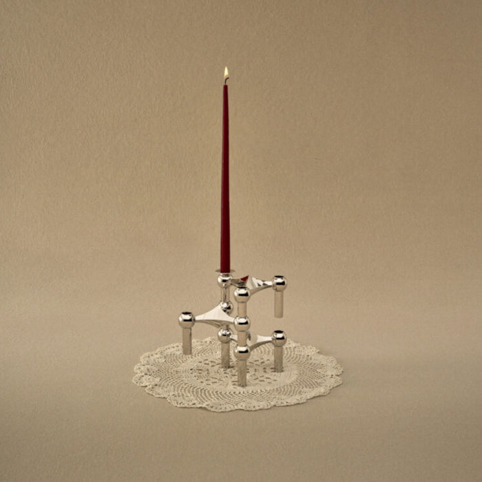 STOFF Nagel Taper Candle by Ester & Erik, Burgundy Red, Set of 6