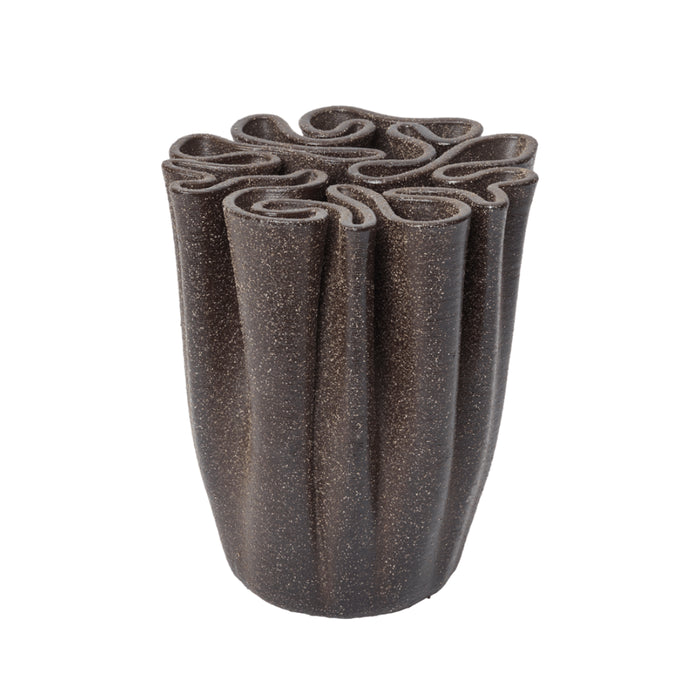 Ferm Living Dedali Vase - Medium - Dark Brown - Batten Home
