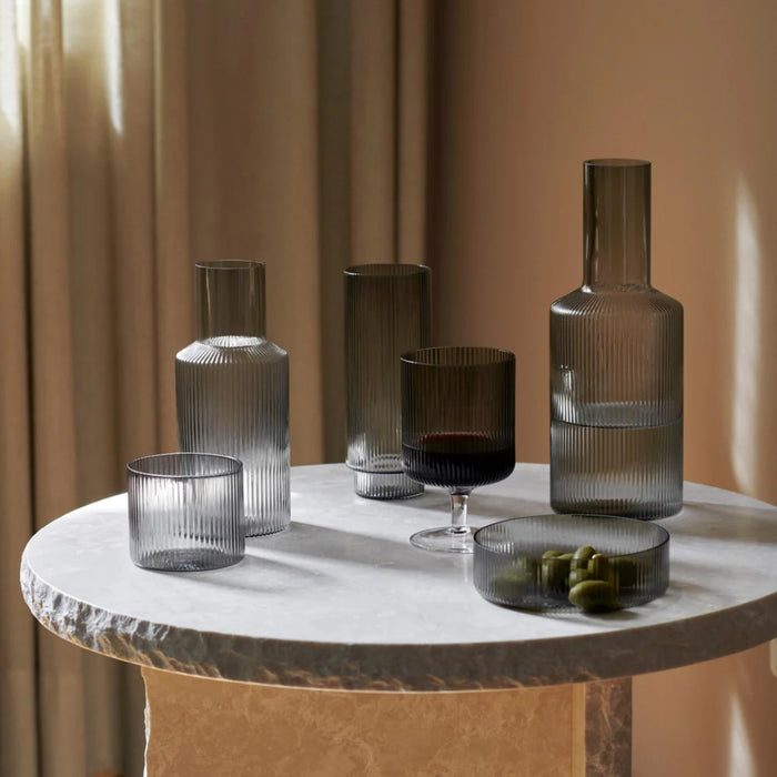 Ripple Carafe Set in Smoked Grey - Batten Home