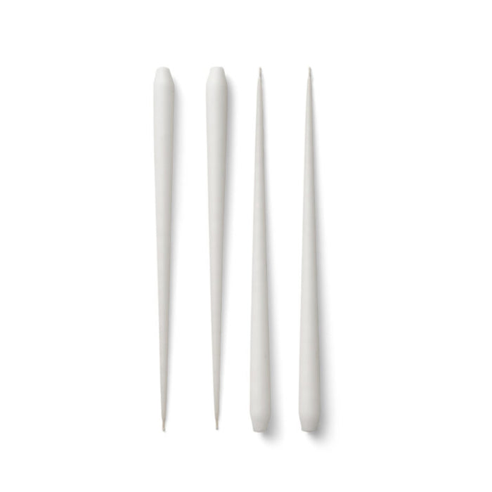 STOFF Nagel Large Taper Candle, White, Set of 4