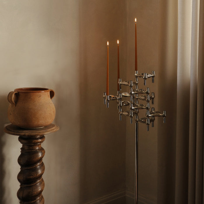 STOFF Nagel BMF Candle Holder, Chrome, Set of 3 - Batten Home