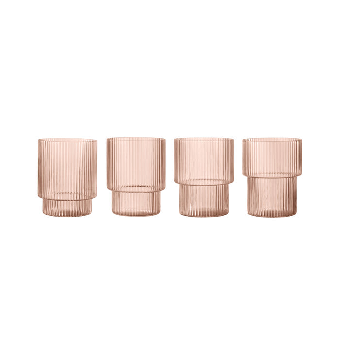 Ferm Living Ripple Glass Set in Blush - Batten Home