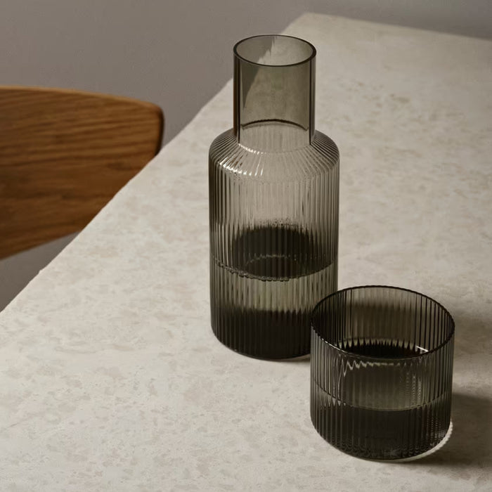 Ripple Carafe Set in Smoked Grey - Batten Home