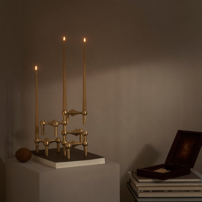 STOFF Nagel Candle Holder, Brushed Brass