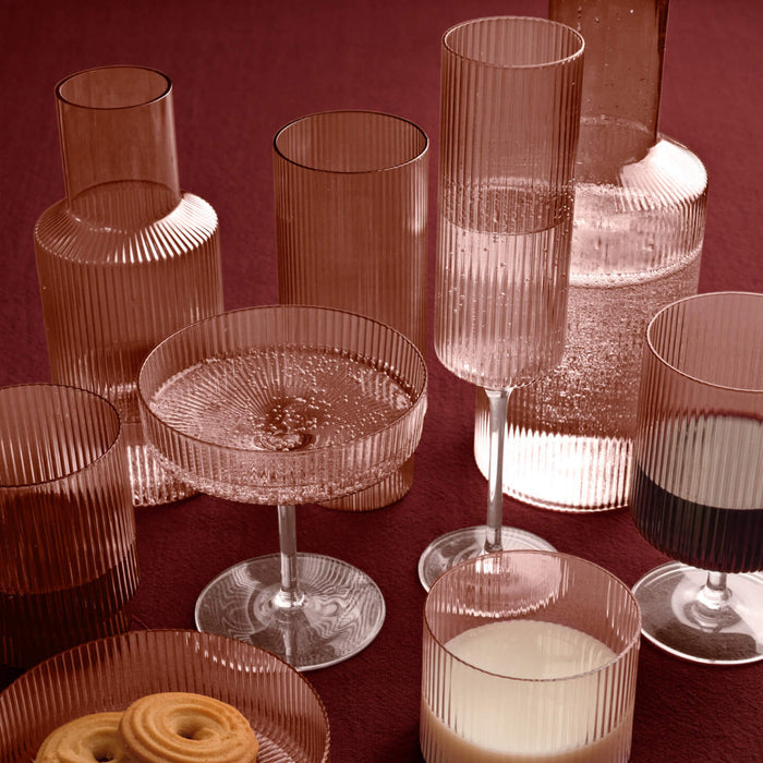 Ferm Living Ripple Carafe Set in Blush - Batten Home