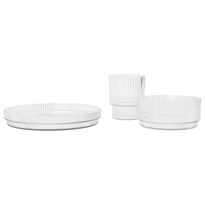 Ferm Living Ripple Kids Dinner Set - Clear - Batten Home