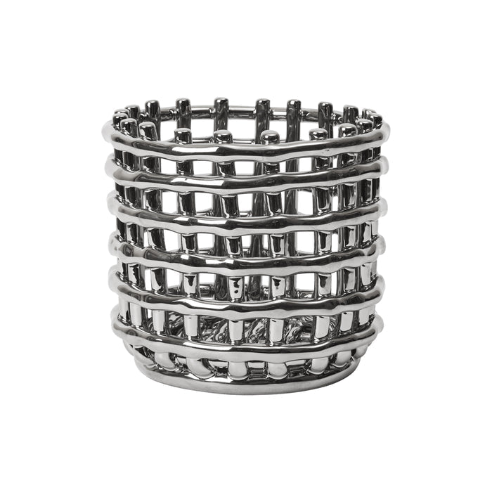 Ferm Living Ceramic Basket - Silver - Batten Home