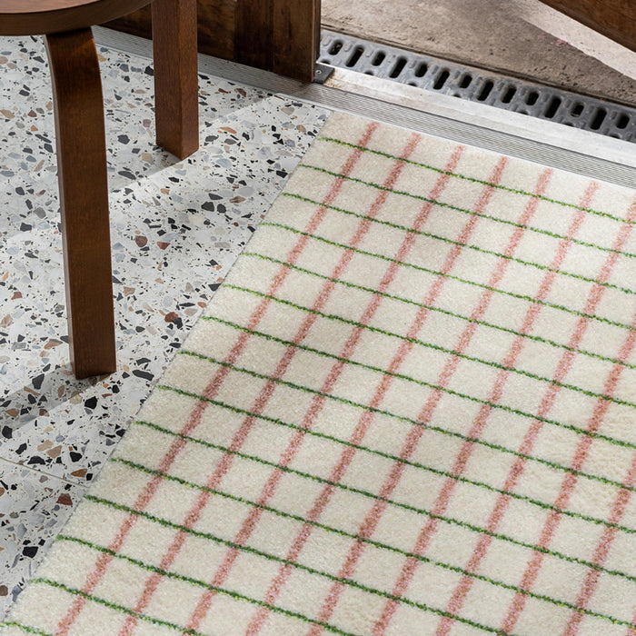 Grid Floor Mat - Lime Candycane