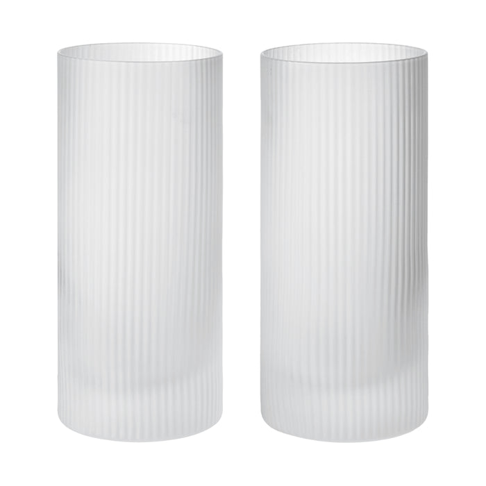 Ferm Living Ripple Highball Glasses - Set of 2 - Frosted - Batten Home