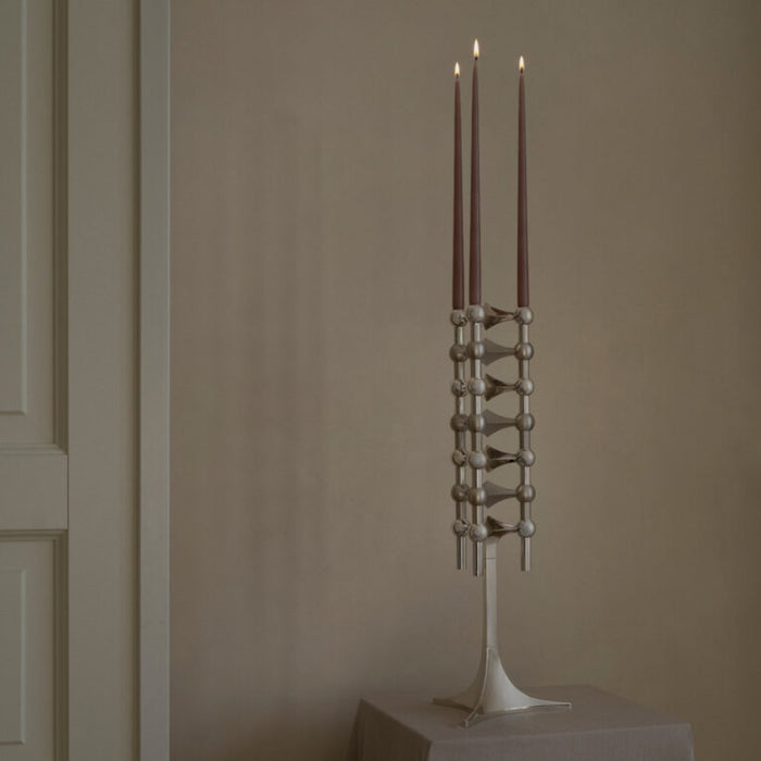 STOFF Nagel Taper Candle by Ester & Erik, Soft Brown, Set of 6 - Batten Home
