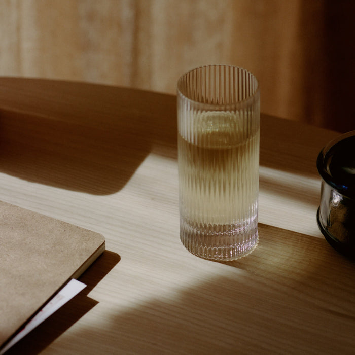 Ferm Living Ripple Highball Glasses - Set of 2 - Clear - Batten Home