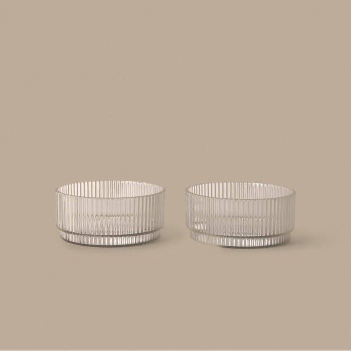 Ferm Living Ripple Kids Bowls - Set of 2 - Clear - Batten Home