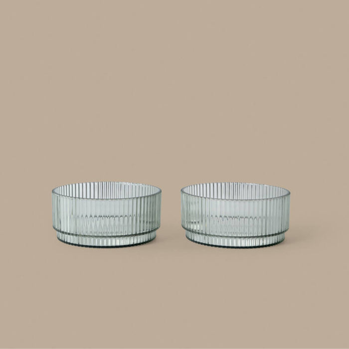 Ferm Living Ripple Kids Bowls - Set of 2 - Tea Green - Batten Home