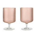 Ferm Living Ripple Wine Glass Set of 2 Blush - Batten Home