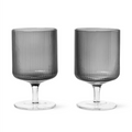 Ripple Wine Glass Set of 2 Smoked Grey - Batten Home