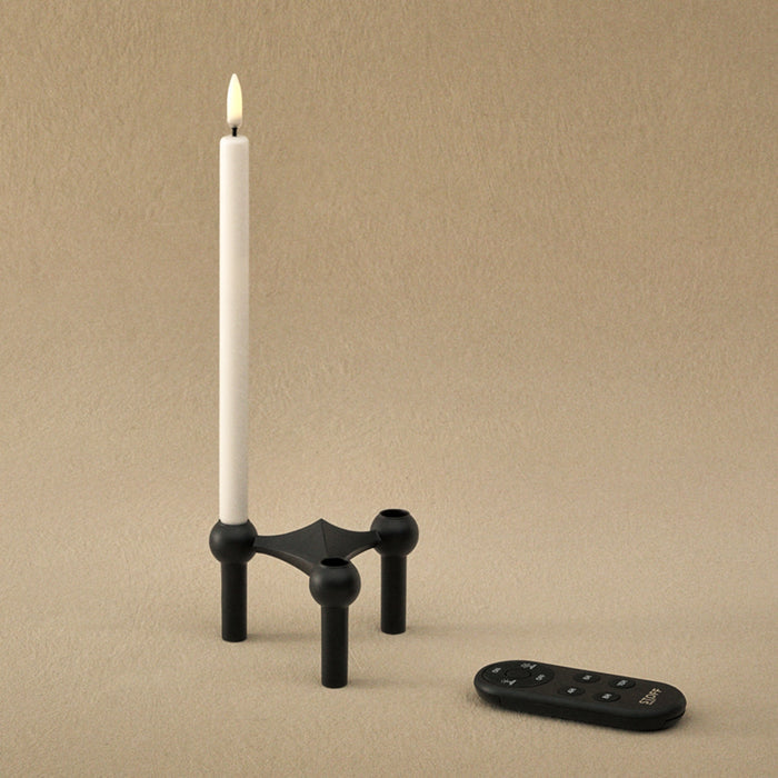 STOFF LED Taper Candle by Uyuni Lighting, White, Set of 2 - Batten Home