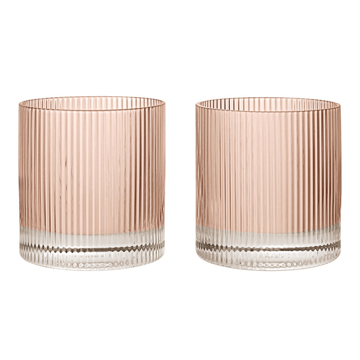 Ferm Living Ripple Tumbler Glasses - Set of 2 - Blush - Batten Home
