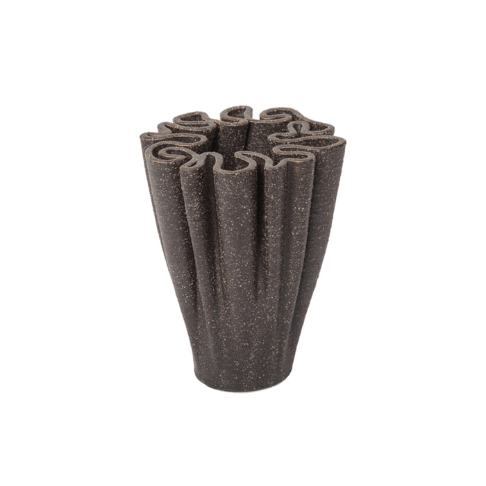 Ferm Living Dedali Vase - Small - Dark Brown - Batten Home