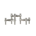 STOFF Nagel BMF Candle Holder, Brushed Chrome, Set of 3