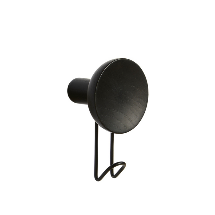 Large / Black Painted Oak with Black Painted Metal Hook