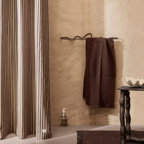 Chambray Shower Curtain Sand/Black - Batten Home