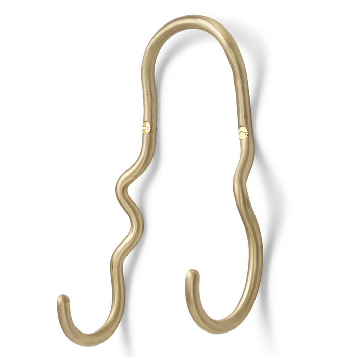 Curvature Double Hook - Brass - Batten Home
