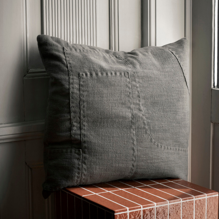 Darn Cushion - Blue Grey