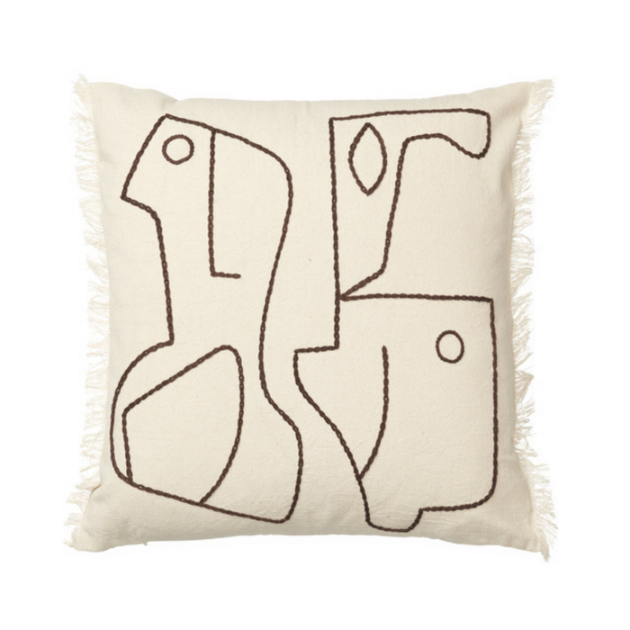 Figure Cushion - Off-White/Coffee - Batten Home