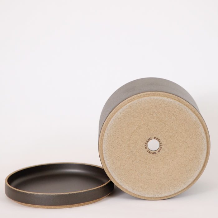 Hasami PorcelainLarge Planter and Saucer Set in Black - Batten Home
