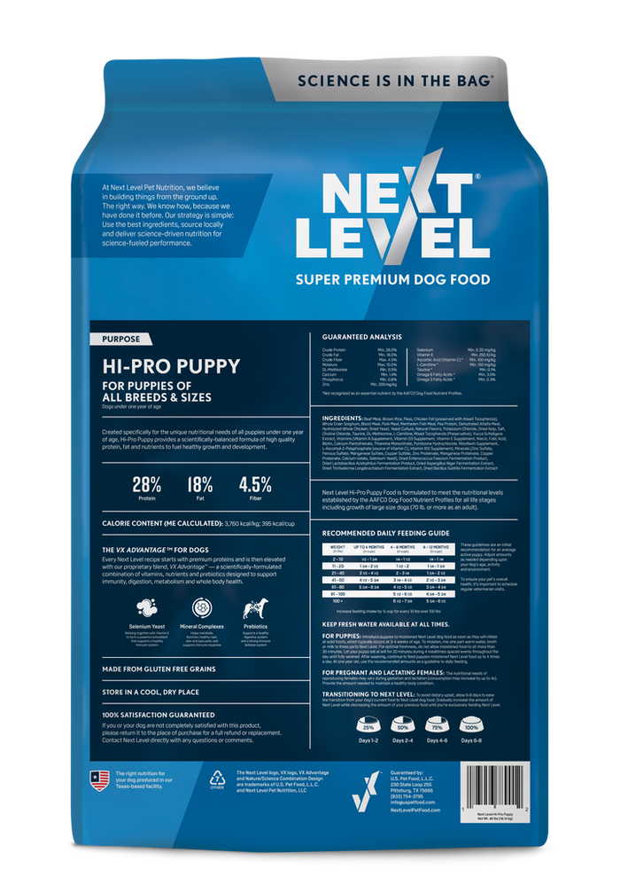 Next Level Hi-Pro Puppy Super Premium Dog Food