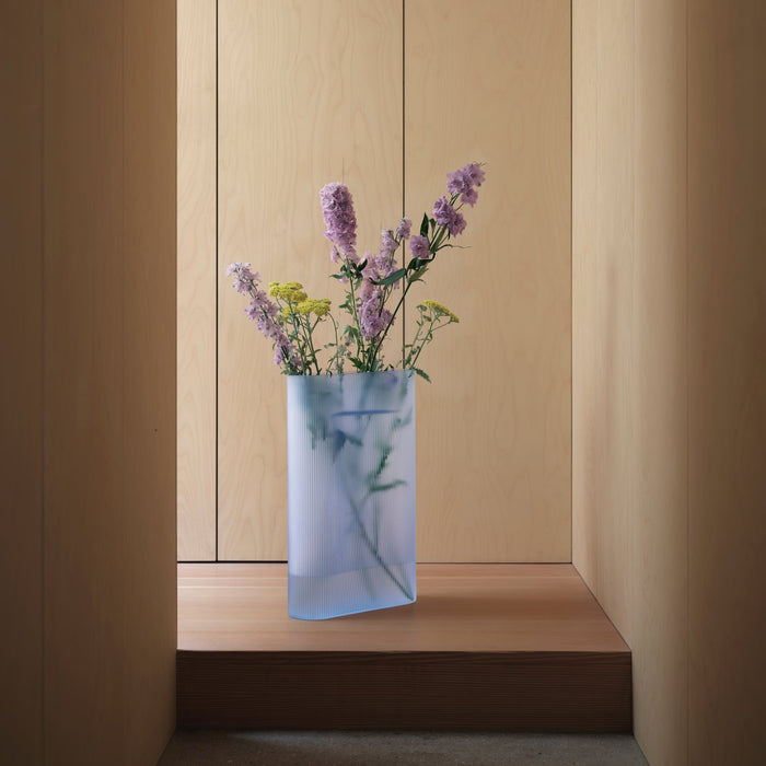 Ridge Vase Frosted Glass - Batten Home