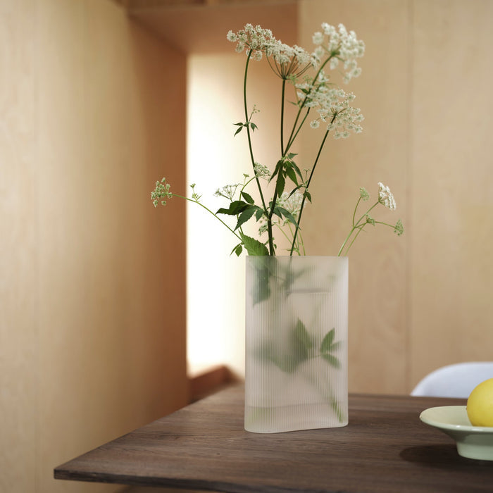 Ridge Vase Frosted Glass - Batten Home