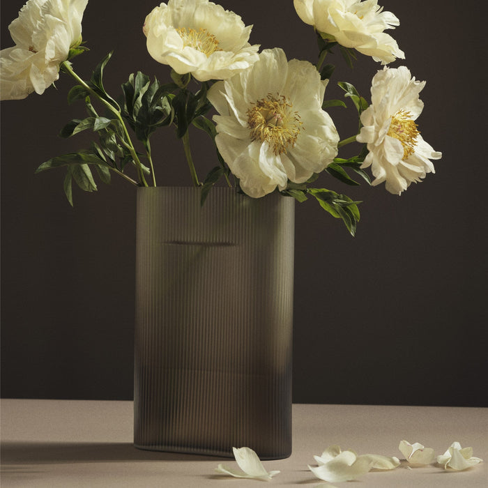 Ridge Vase Frosted Glass - Batten Home