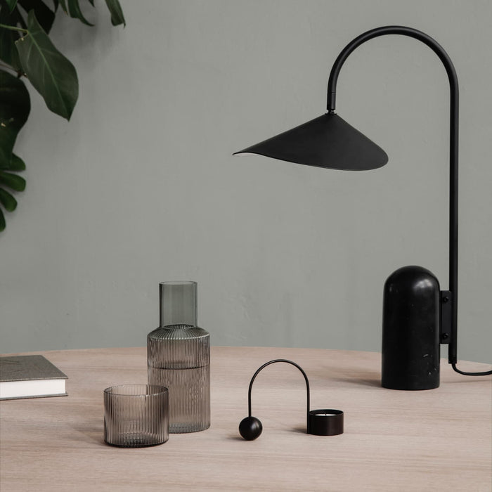 Ferm LivingRipple Carafe Set in Smoked Grey - Batten Home