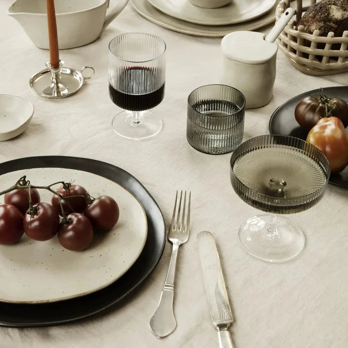 Ripple Champagne Glasses in Smoked Grey - Batten Home