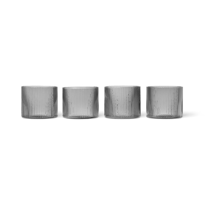 Ripple Low Glass Set Smoke Grey - Batten Home