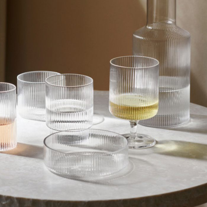 Ripple Serving Bowls Set - Clear - Batten Home