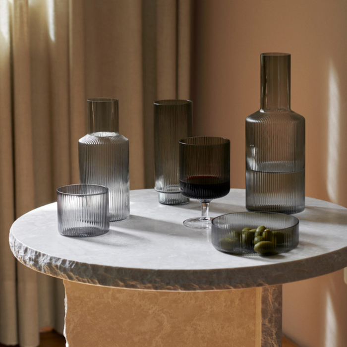 Ripple Serving Bowls Set - Smoke Grey - Batten Home