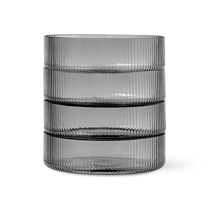 Ripple Serving Bowls Set - Smoke Grey - Batten Home
