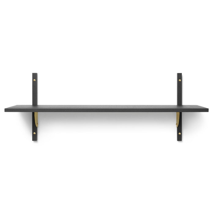 Wide / Dark Stained Ash | Brass Bracket